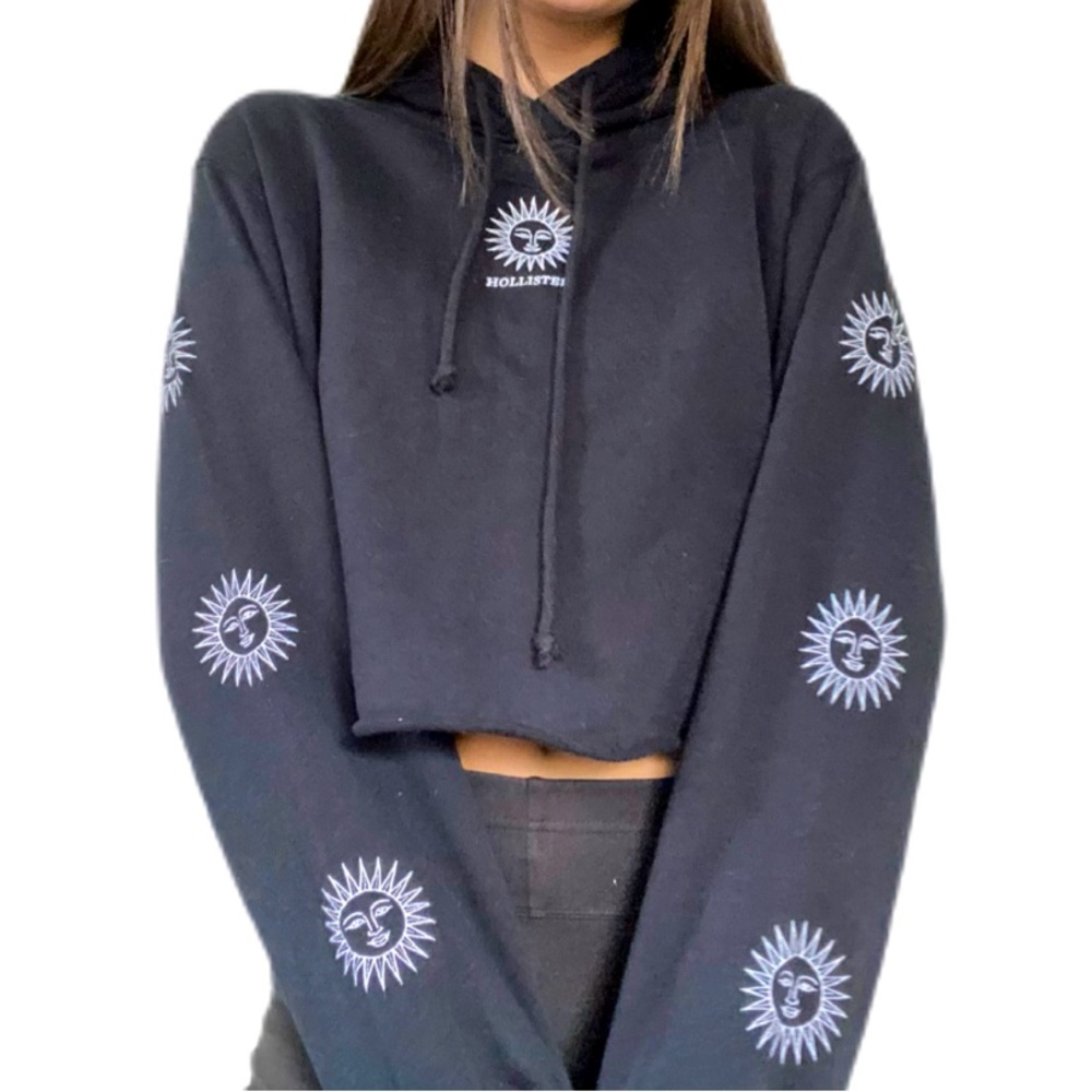 Black Cropped Hollister Hoodie